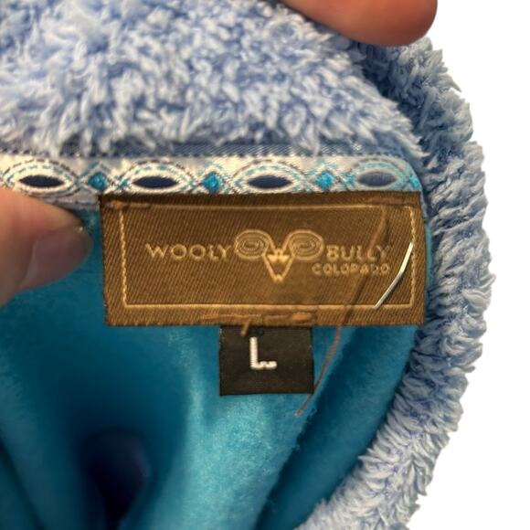 Wooly Bully Blue Fleece Womens Sz Large Full Zip Two Tone Blue Lightweight - Picture 6 of 16